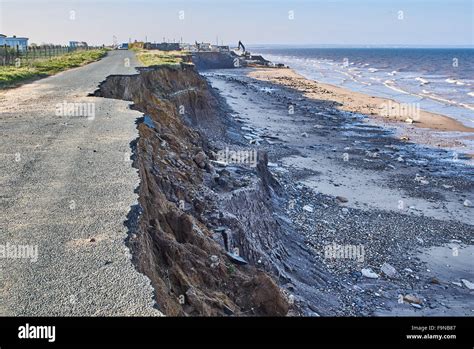 Rapidly Retreating Coast Due To Erosion By The Sea At Skipsea On The