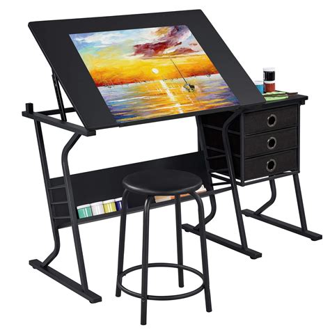 Buy Yaheetech Drafting Table For Adultsartists Drawing Desk Tabletop