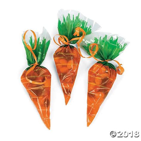 Carrot Shaped Cellophane Bags Easter Goodie Bags Goodie Bags Rabbit