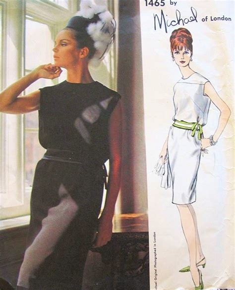 1960s Slim 2 Pc Dress Pattern Vogue Couturier Design 1465 Michael Of