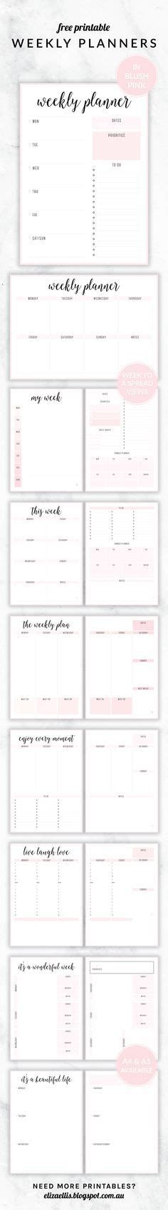 Free Printable Irma Weekly Planners In Blush By Eliza Ellis With Nine Different Styles They Re