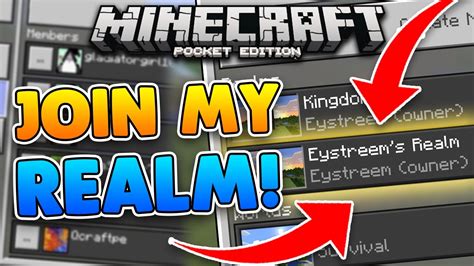 Join My Mcpe Realm Eystreems Minecraft Pe Subscriber Realm Youtube