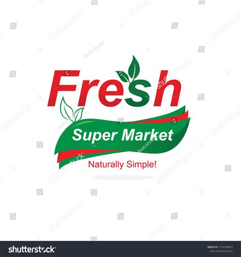 Fresh Super Market Naturally Simple Logo Stock Vector Royalty Free