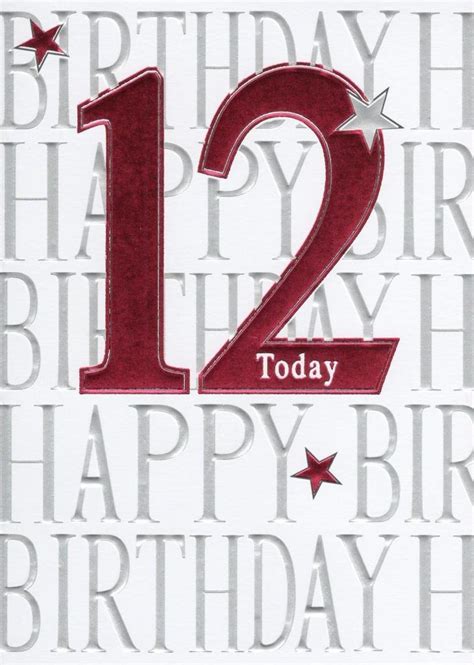 Browse our selection, customize your message & send funny birthday greeting cards online! Happy 12th Birthday Foiled Greeting Card | Cards