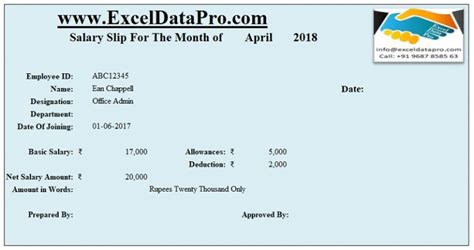Ready To Use Salary Slip Excel Templates Exceldatapro