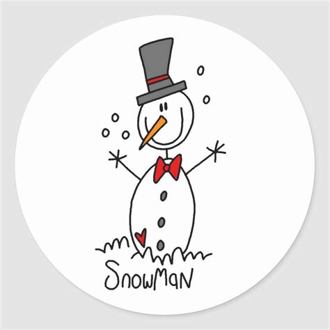 Snowman Stick Figure Sticker Stick Figures Cartoon