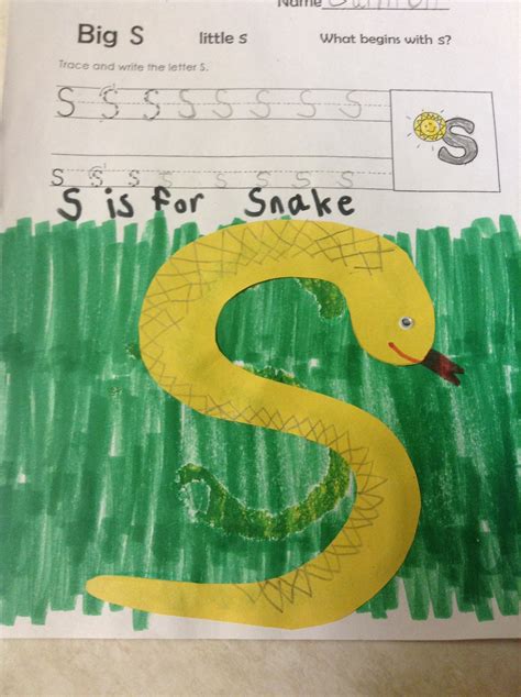 Letter S craft for preschool  Letter a crafts, Preschool crafts, Abc crafts