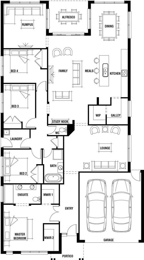 Many of these small, simple and big 4br house floor plans boast 2 or 3 baths, garage and more. Vancouver - 4 Bedroom Single Storey House Plan | Porter ...
