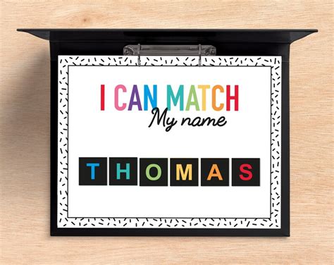 Editable Name Matching Activity 6 Letter Name I Can Spell My Name