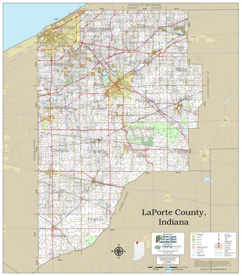 Laporte County Indiana 2021 Wall Map Mapping Solutions