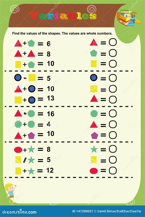 Mathematical Puzzle Game Learning Mathematics Tasks For Addition For