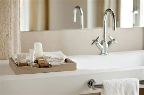 Bathroom Tray For Toiletries And Vanities Design With Hanging Towel
