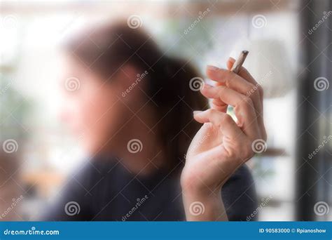 Female Hand Holding A Cigarette Stock Photo Image Of Addictive