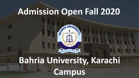 Admissions Open Fall 2020 Bahria University Karachi Campus