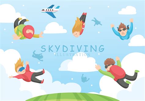 Skydiving Vector Illustration 161946 Vector Art At Vecteezy