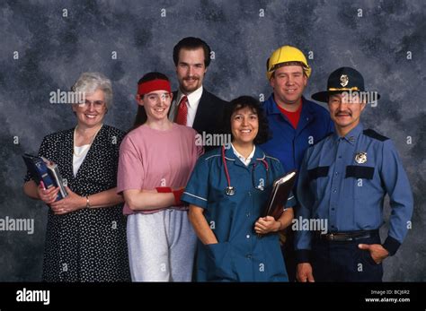 Studio Portrait Of Working Class People Southcentral Ak Stock Photo Alamy