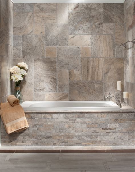We believe the look and feel of a room begins where. Brushed Travertine Bath - Traditional - Bathroom - Atlanta ...