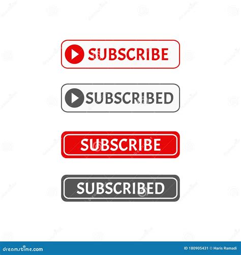 Custom Subscribe Button For Your Channel Stock Vector Illustration Of