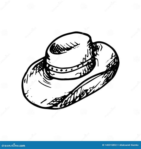 Hand Drawn Hat Doodle Sketch Style Icon Decoration Element Isolated