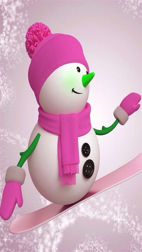 Free Download Pink Snowman Iphone Wallpaper Background Iphone Wallpaper