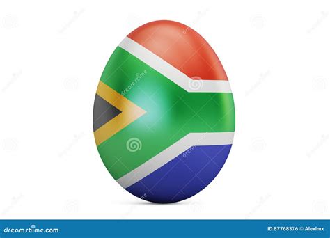 Easter Egg With Flag Of South Africa 3d Rendering Stock Illustration