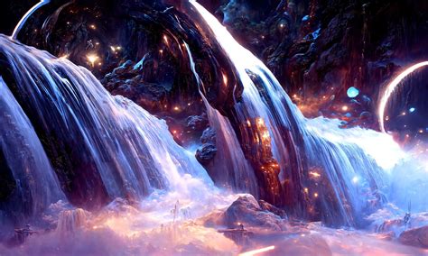 Artstation Galaxy Waterfall 1 Artworks