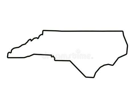 Us State Map North Carolina Outline Symbol Vector Illustration Stock
