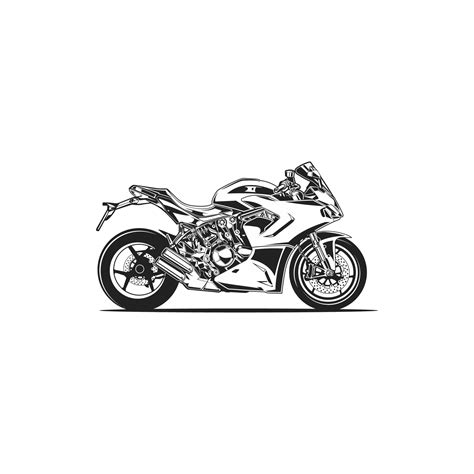 Moto Deporte Silueta Moto En Blanco Y Negro 3559332 Vector En Vecteezy