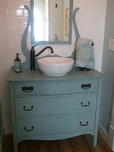 Wooden countertops and storerooms with smooth white finish for a variety of bathroom styles. antique furniture turned into bathroom vanity - Becky ...