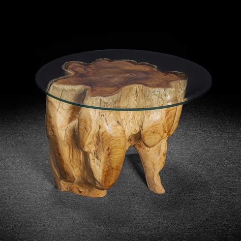 Combine it with a living room that predominantly features white and gray colors and you could. Live Edge Teak Root Coffee Table With Burl - Decora Loft