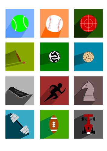 Selection Of Sports Sign Icons Vector Illustration Public Domain Vectors