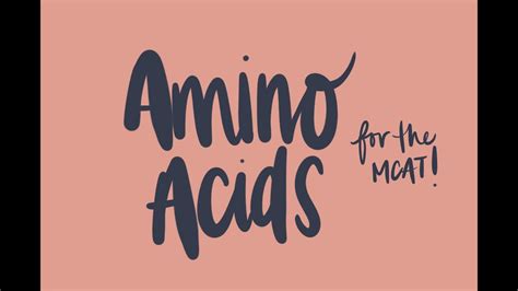 How To Memorize Amino Acid Properties Youtube