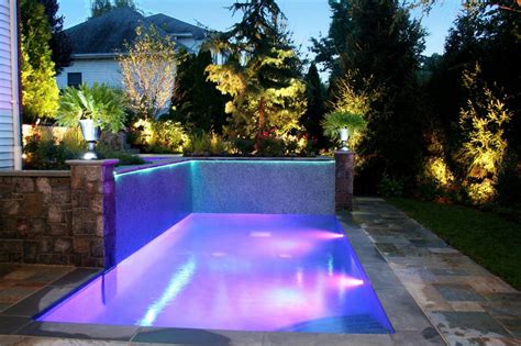 25 Stunning Rectangle Inground Pool Design Ideas With Sun Shelf