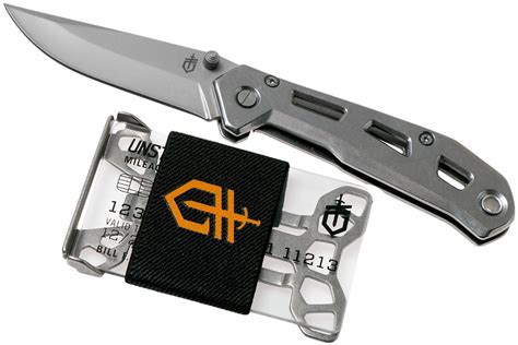 Gerber Airlift Silver Pocket Knife And Barbill Wallet 1027635 T Set