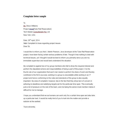 49 employee complaint form and letter templates templatearchive