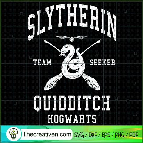 Slytherin Quidditch Hogwarts Svg Harry Potter Svg Team Seeker