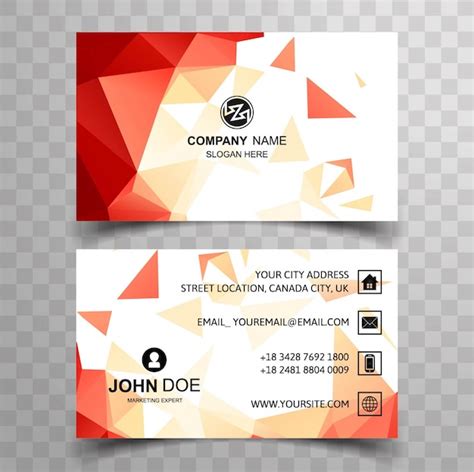 Free Vector Modern Business Card With Triangular Shapes