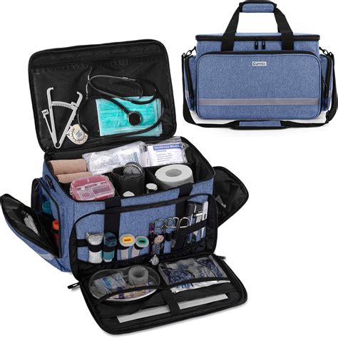 Curmio Nurse Bag Medical Bag Clinical Bag With Inner Dividers And No Slip Bottom For Home