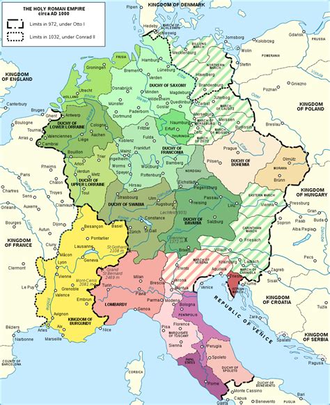 Map Of The Holy Roman Empire 972 1032 Ce Illustration World