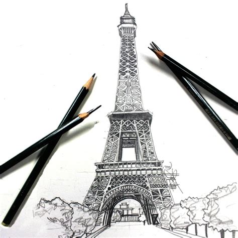 139kb, pencil eiffel tower drawing picture with tags: 40 Easy Eiffel Tower Drawing Ideas To Try