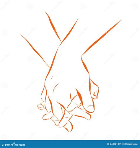 Holding Hands Vector Hand Drawn Illustration Stock Vector Illustration Of Girlfriend Holding