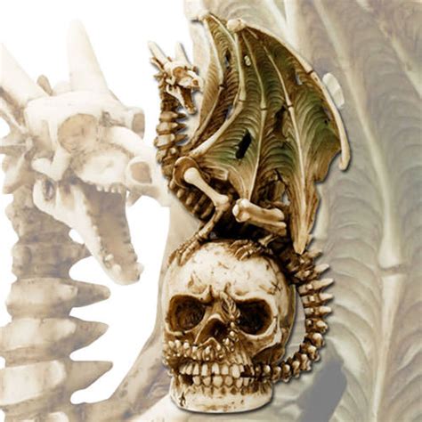 7 Inch Tall Skull Dragon Standing On Skull Pl 595