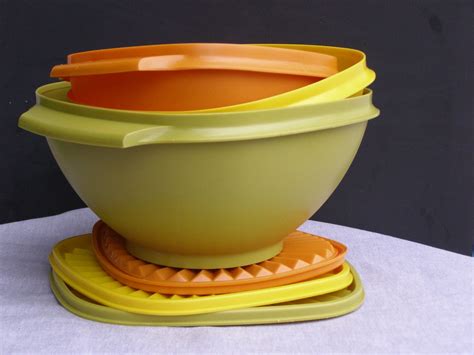 Vintage Tupperware Harvest Servalier Nesting Bowls By Myheartshome