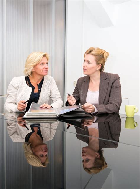 Senior Business Women Meeting Stock Image Image Of Encouraging
