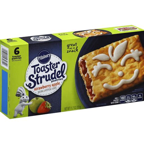 Pillsbury Toaster Strudel Strawberry Apple Frozen Breakfast 6 Ct 117