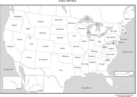 Printable Usa Map With Capitals