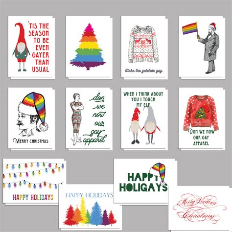 lgbt holiday cards gay pride and lesbian christmas greetings 24 pack ritzy rose