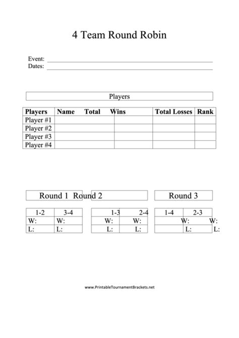Top 9 Round Robin Tournament Templates Free To Download In Pdf Format