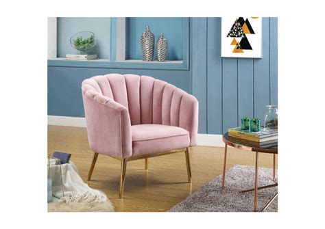 Pink Gold Chair Art Leon Velvet Pink Shell Chair Soft Upholstered