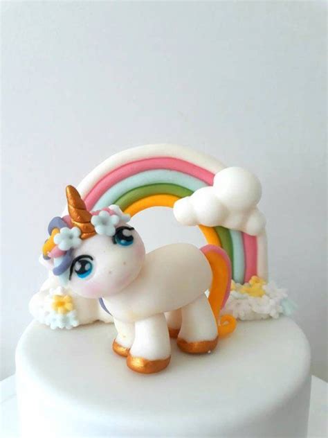 A Birthday Place Unicorn Cartoon Flowers Edible Cake Topper Image My